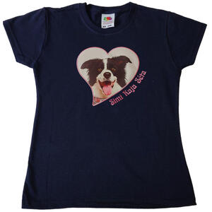 Border Collie szíves - rózsaszín